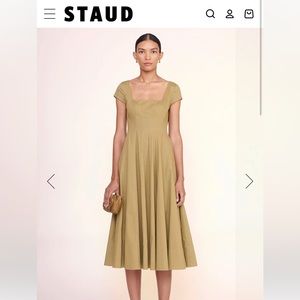 STAUD short sleeve well dress in Khaki